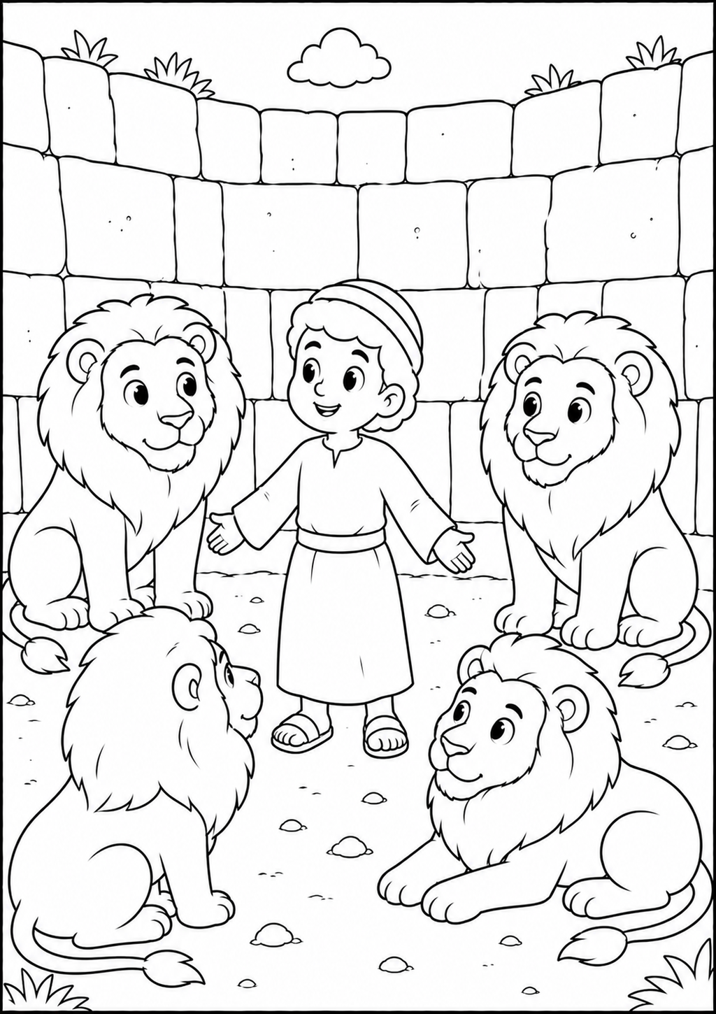 🦁 Daniel y los Leones — Libro Bíblico para Colorear