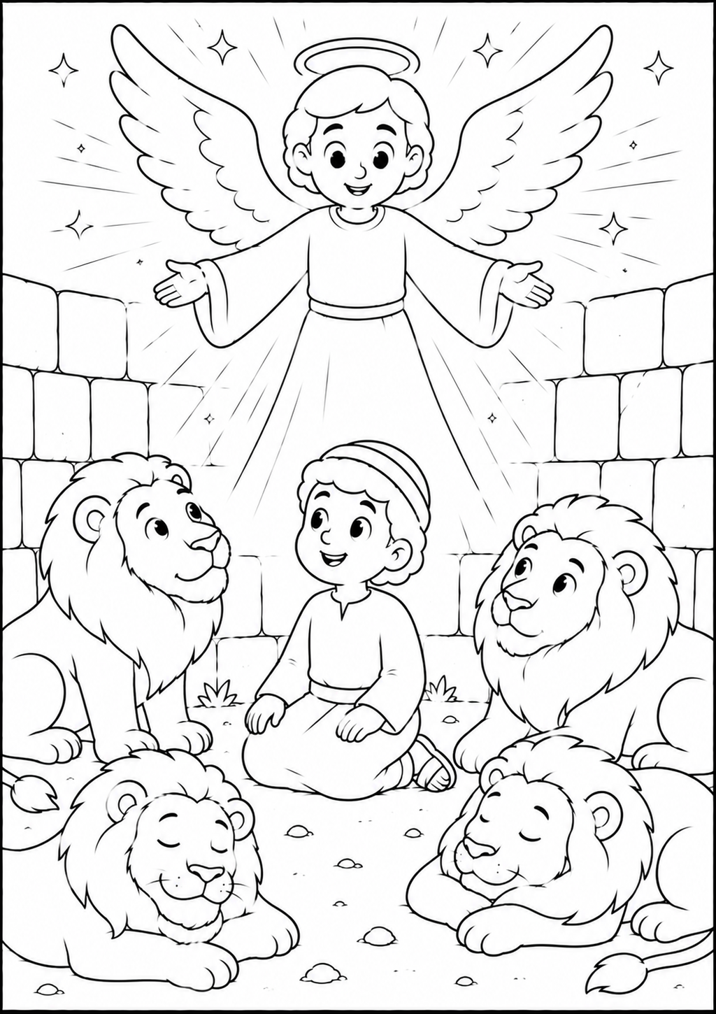 🦁 Daniel y los Leones — Libro Bíblico para Colorear