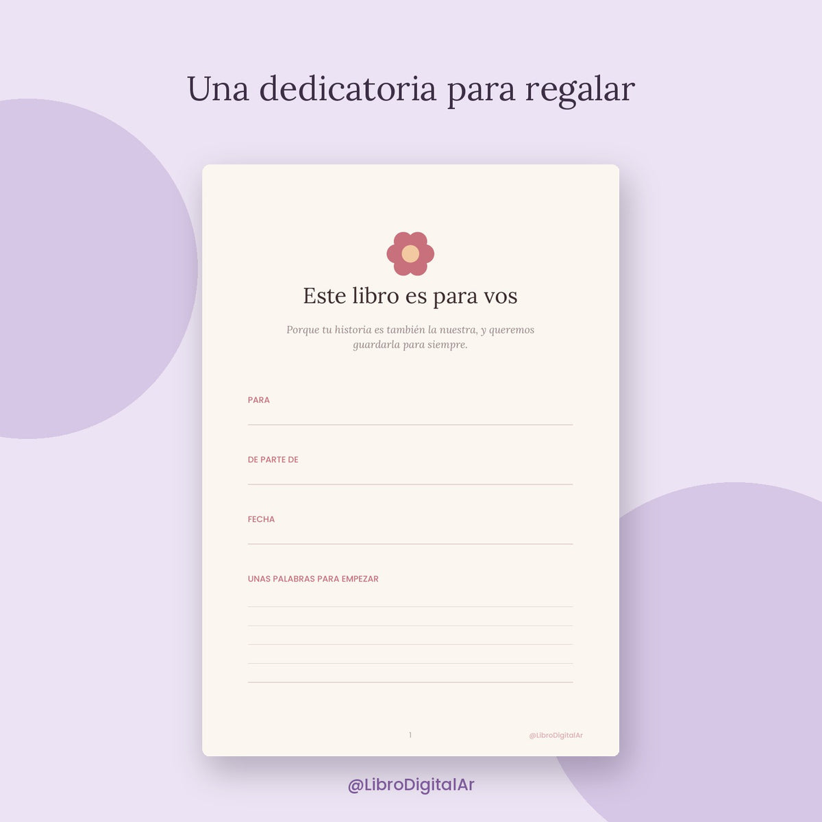 Madrina, contame tu historia · Libro para completar (Imprimible + Digital)