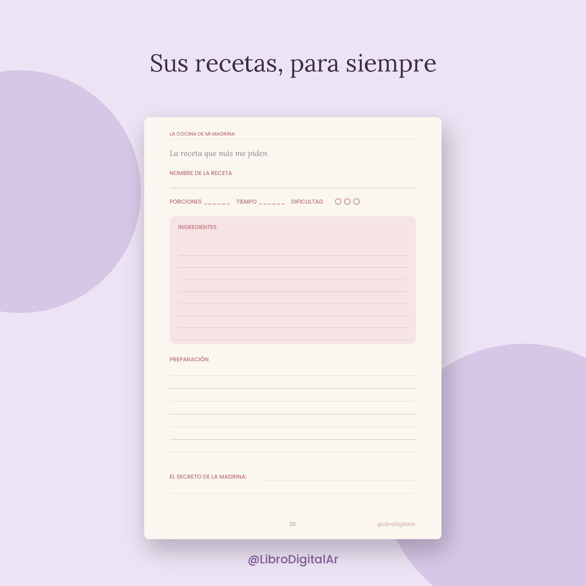 Madrina, contame tu historia · Libro para completar (Imprimible + Digital)