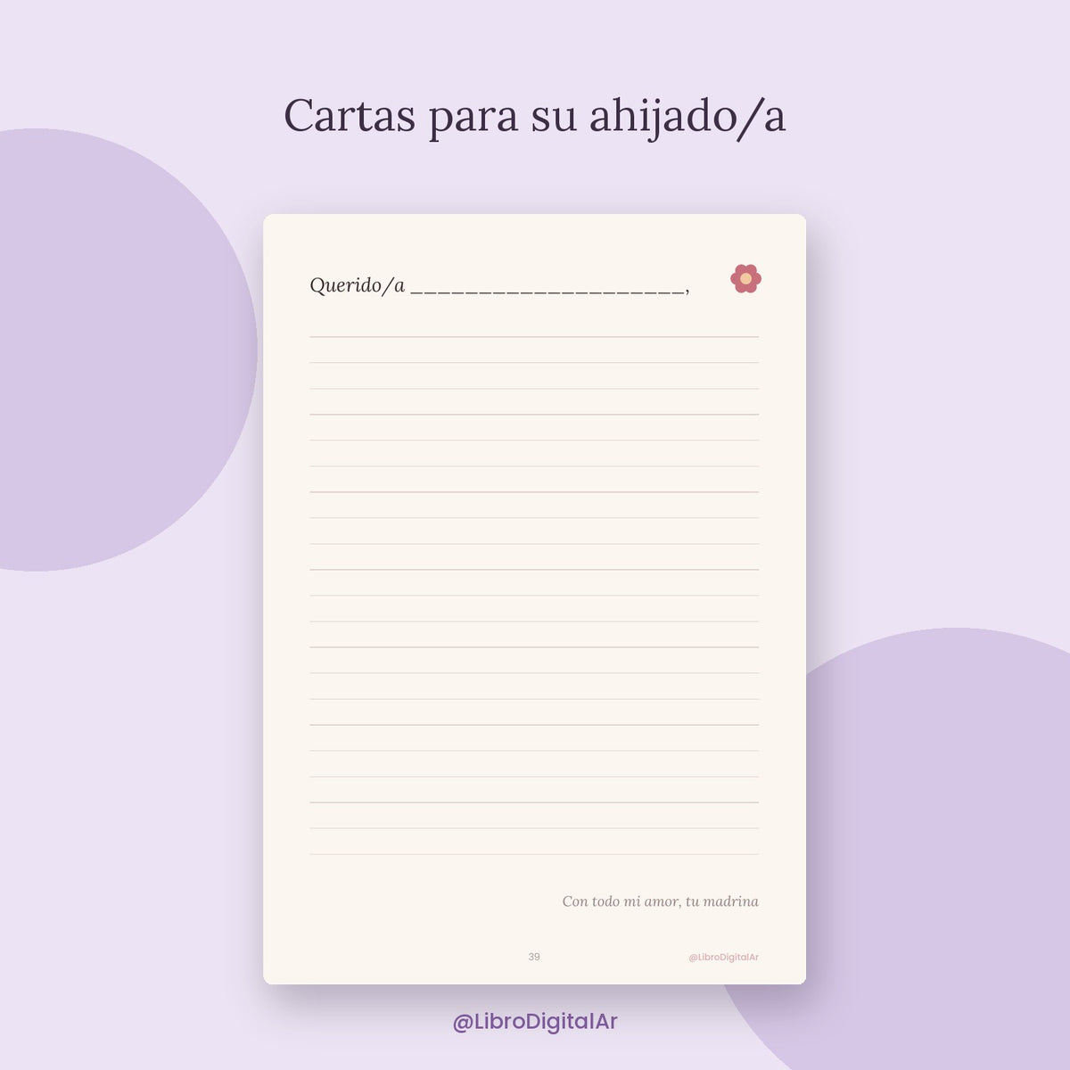 Madrina, contame tu historia · Libro para completar (Imprimible + Digital)