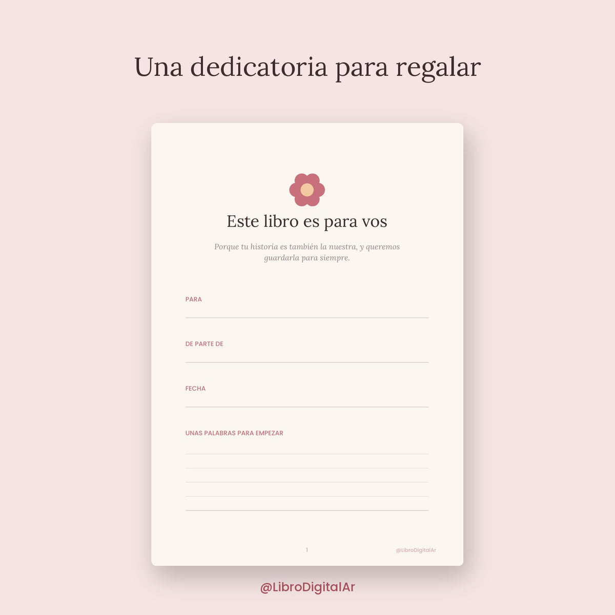 Mamá, contame tu historia · Libro para completar con sus recuerdos (Imprimible + Digital)