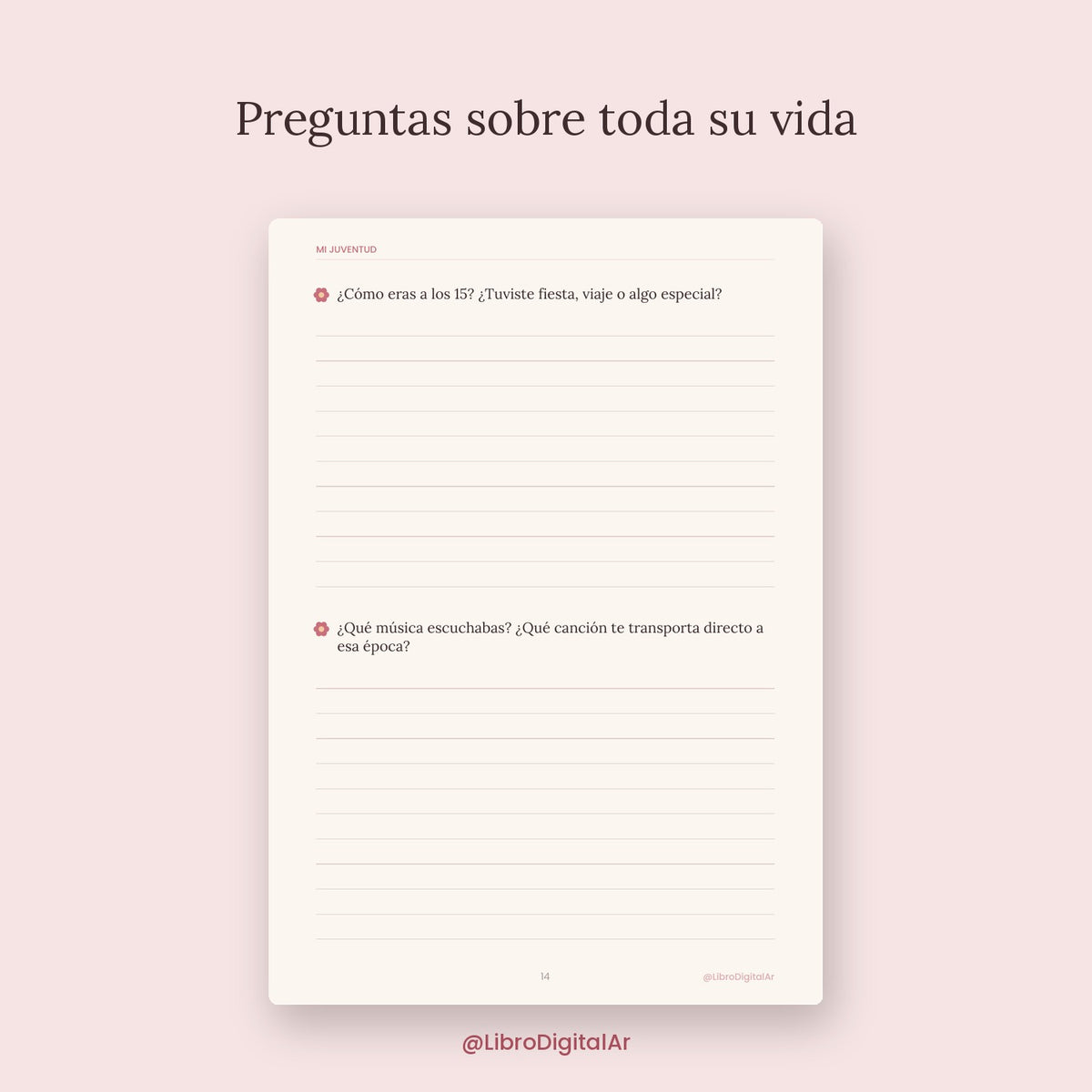 Mamá, contame tu historia · Libro para completar con sus recuerdos (Imprimible + Digital)