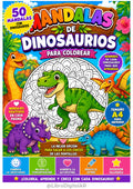 🦕 50 Mandalas de Dinosaurios para Colorear — Diversión y Calma para Niños